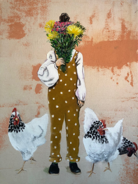 Ragazzina con mazzo di fiori